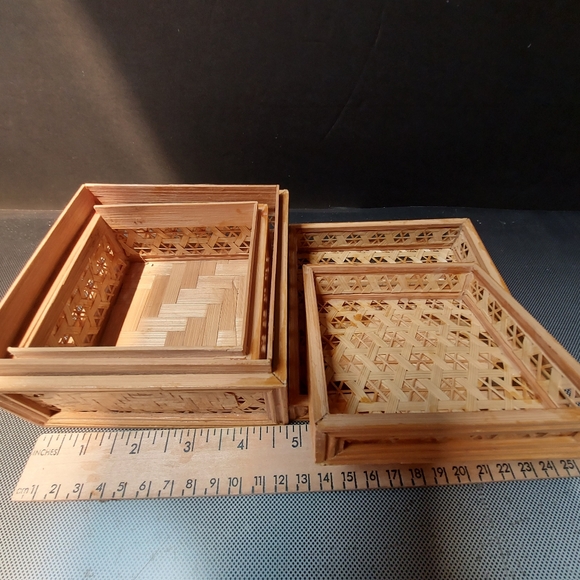 Bamboo woven intricate trinket jewelry boxes from China - Picture 3 of 7